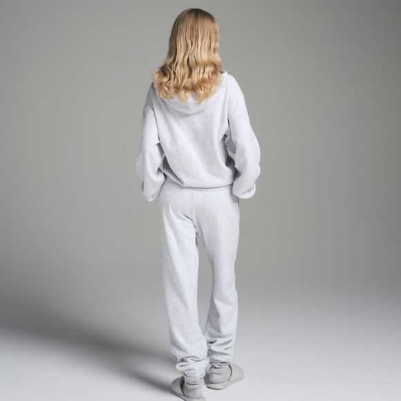 SKIMS Classic Zip Up Hoodie Size XXS Light Heather Grey Oversized Cozy Neutral - Picture 5 of 13